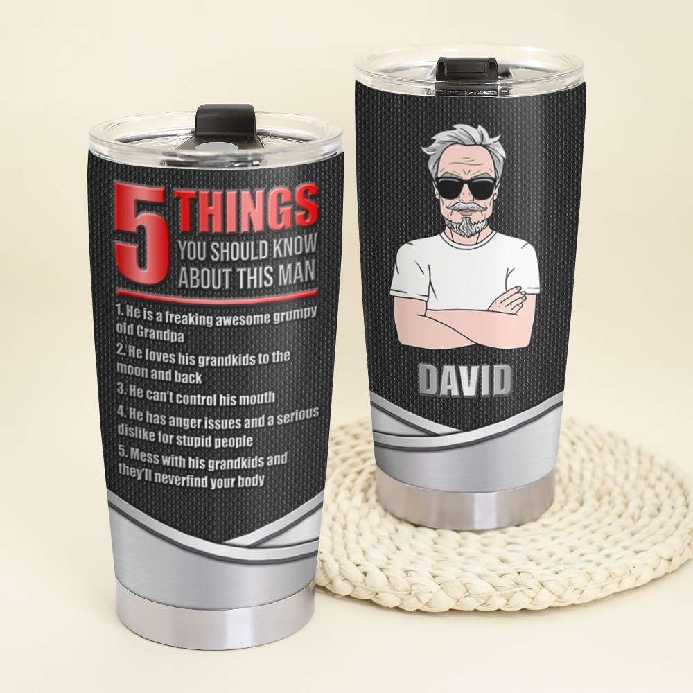 Personalized Tumbler For Grandpa, 5 Things You Should Know About This Grandpa - Tumbler Cup - GoDuckee