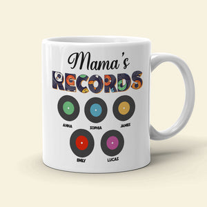 Mama's Records Personalized Coffee Mug, Mother's Day Gift For Vinyl Lovers DR-WHM-06qhti110423 - Coffee Mug - GoDuckee