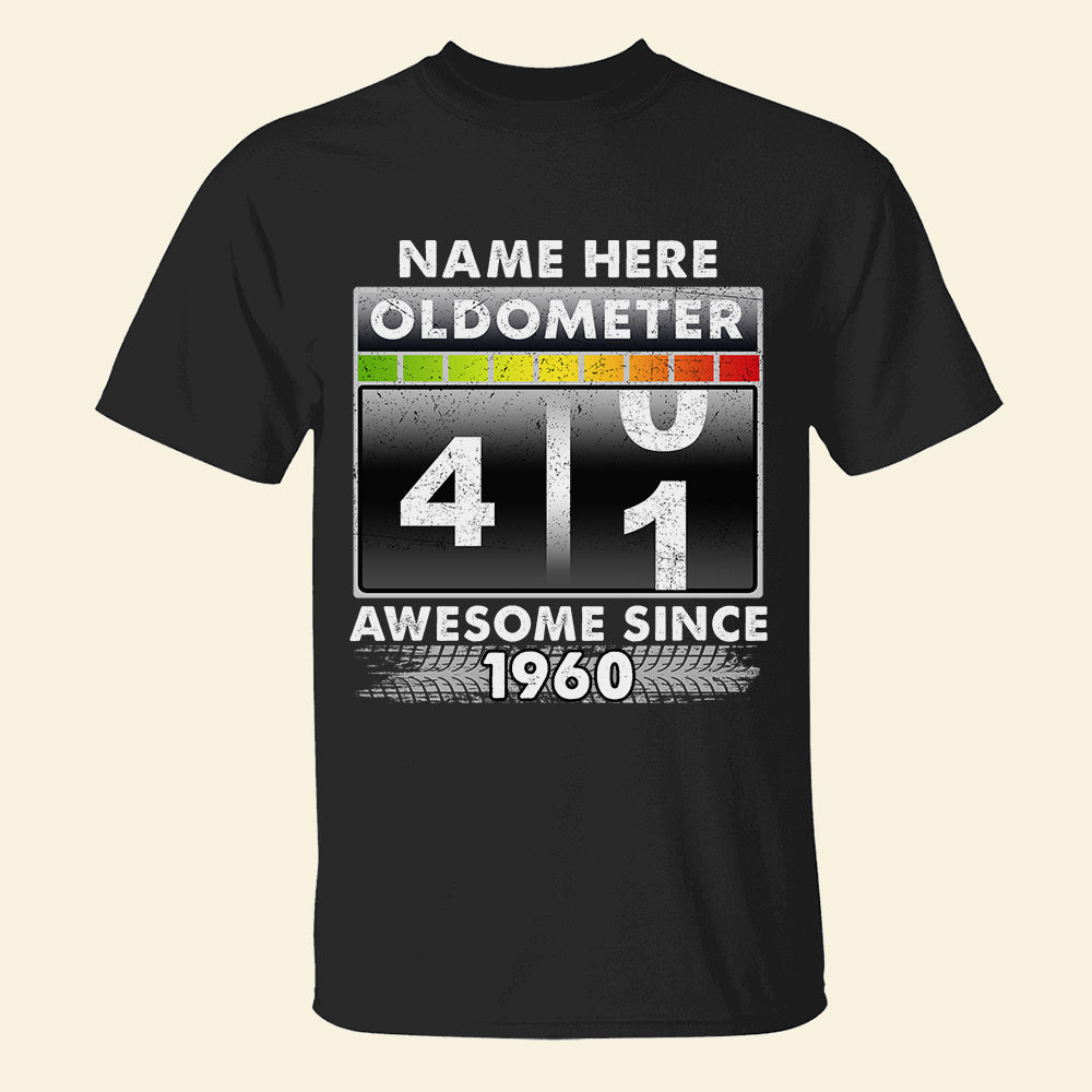 Racing Oldometer - Awesome Since - Personalized Shirts - Funny Birthday Gift for Racers - Shirts - GoDuckee