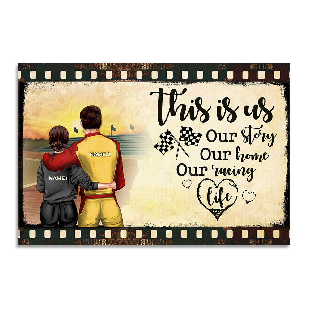 Personalized Racing Couple - Film Frame Canvas Prints - This Is Us, Our Story, Our Home, Our Racing Life dtracing2104 - Poster & Canvas - GoDuckee