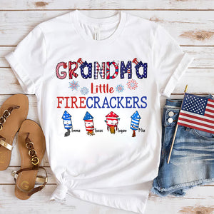 Grandpa's Little Firecrackers Personalized Family 4th of July Shirt Gift For Family - Shirts - GoDuckee