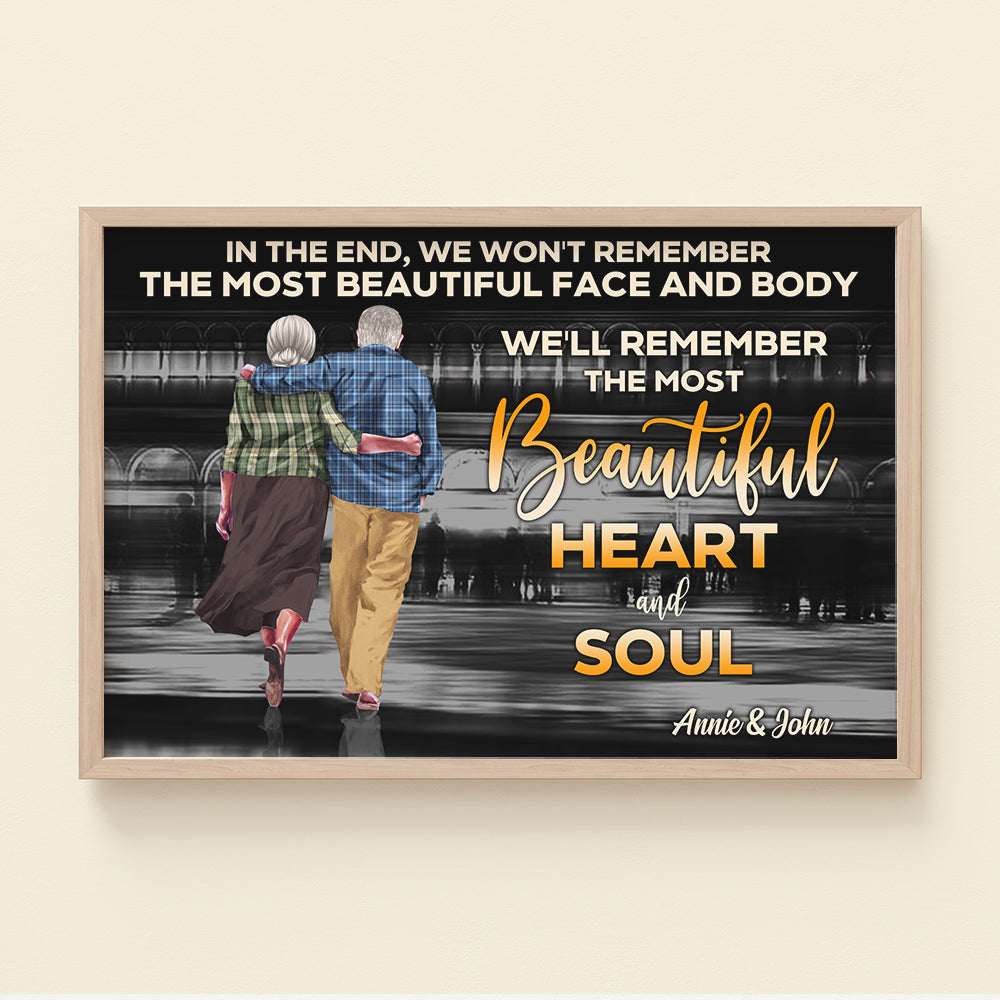 Personalized Couple Canvas Print, Remember The Most Beautiful Heart And Soul - Poster & Canvas - GoDuckee