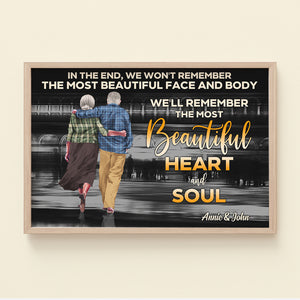 Personalized Couple Canvas Print, Remember The Most Beautiful Heart And Soul - Poster & Canvas - GoDuckee