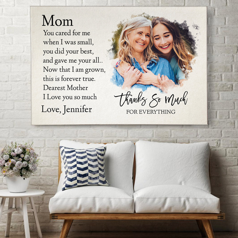 Mom Thank You So Much For Everything Personalized Canvas Print, Mother Gift - Poster & Canvas - GoDuckee