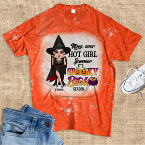 Move Over Hot Girl Summer Personalized Witch Girl Bleached Shirt, Gift For Halloween - Shirts - GoDuckee