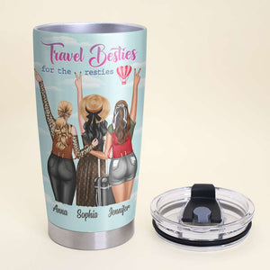 Personalized Travel Buddies Tumbler, Besties Make Adventures With You - Tumbler Cup - GoDuckee