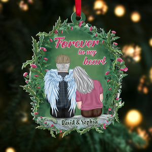 Forever In My Heart Personalized Heaven Couple Ornament, Christmas Tree Decor - Ornament - GoDuckee