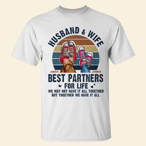 Husband and Wife Best Partners For Life Personalized Shirt, Gift For Couple - Shirts - GoDuckee