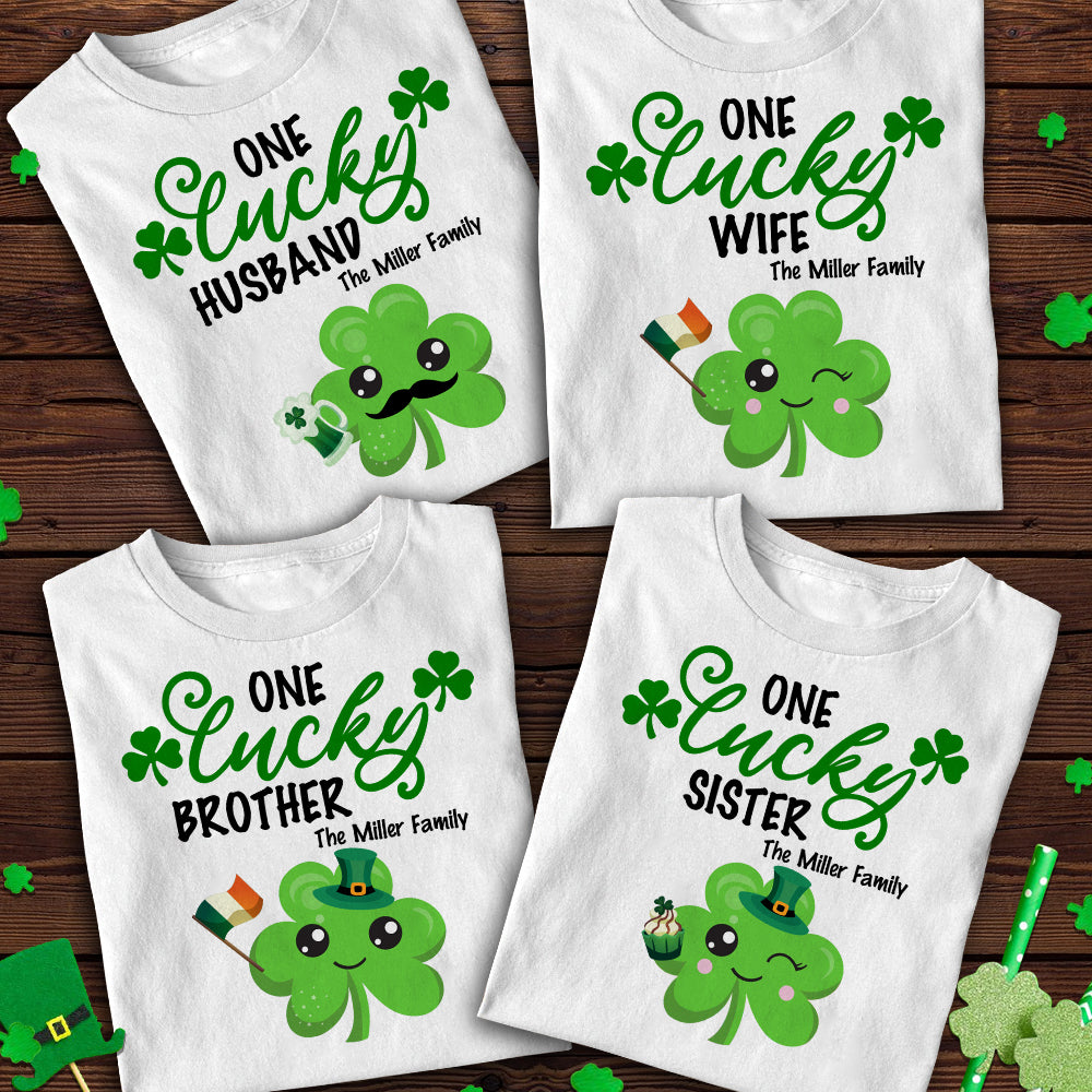 One Lucky Family, Patrick Day Family T-shirt Hoodie Sweatshirt - Shirts - GoDuckee