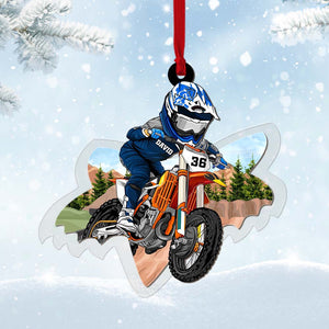 Motocross Rider, Personalized Acrylic Ornament, Christmas Gift For Dirt Bike Lover, Motocross Son - Ornament - GoDuckee