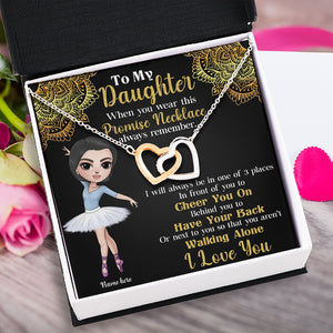 Ballet Cheer You On Have Your Back - Personalized Interlocking Hearts Necklace - Gift for Ballet Dancers, Ballet Girl Dolls - Jewelry - GoDuckee