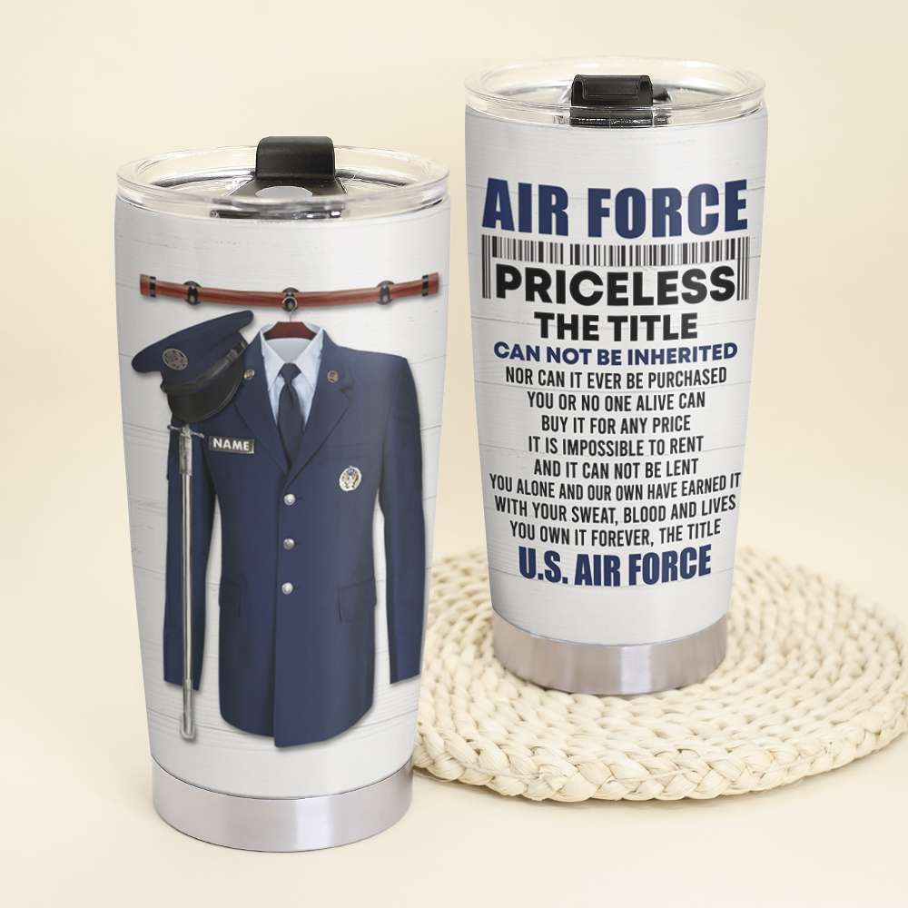 Personalized Airforce Tumbler - The Title Cannot Be Inherited - Uniform On Hanger - Tumbler Cup - GoDuckee