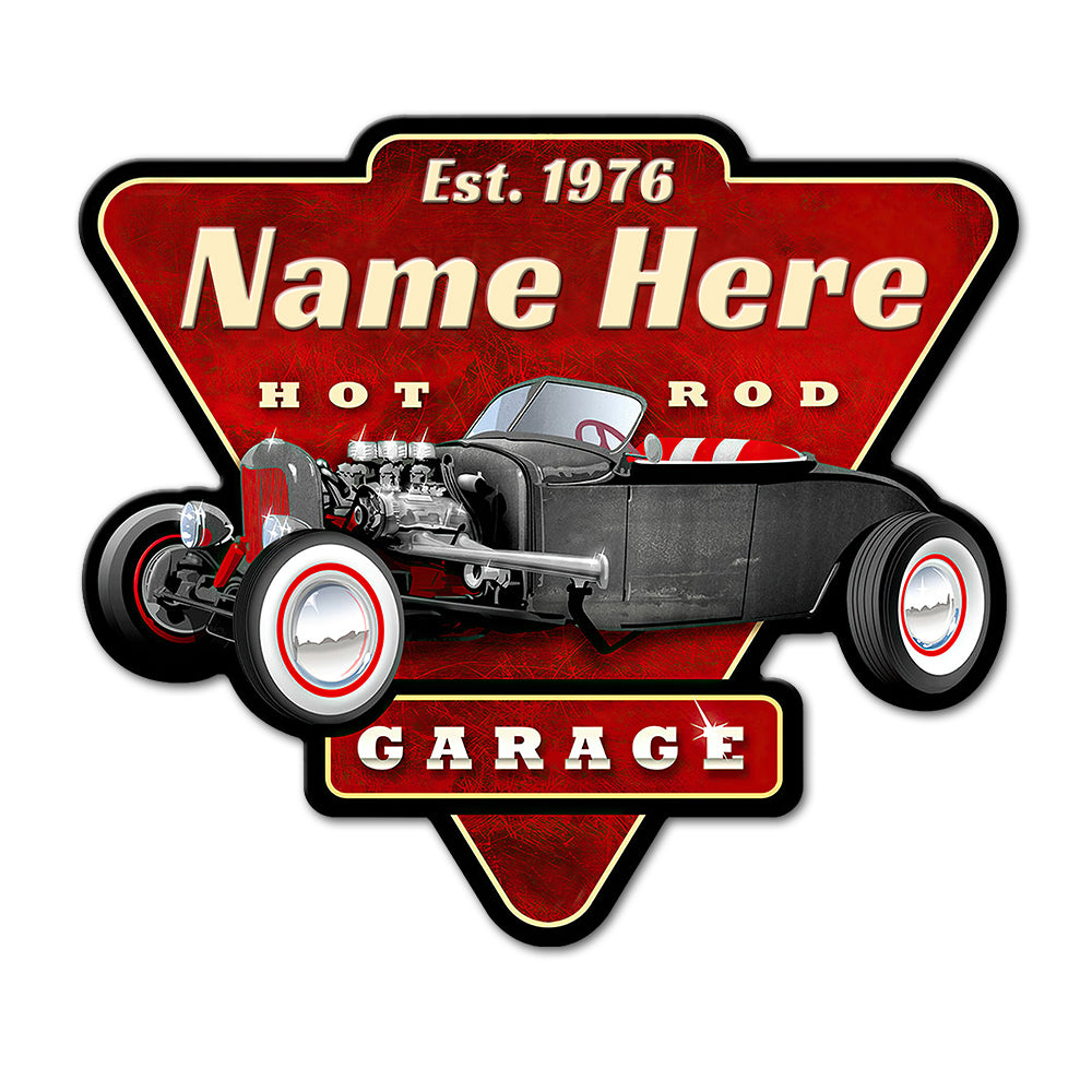 Drag Racing Metal Sign - Custom Hot Rod Garage Name - Metal Wall Art - GoDuckee