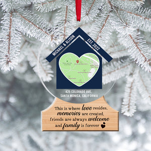 This Is Where Love Resides Memories Are Created Personalized Family Ornament, Custom Love Map - Ornament - GoDuckee