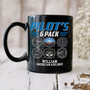 Pilot's 6 Pack Personalized Pilot Mug, Gift For Airplane Lovers - Coffee Mug - GoDuckee