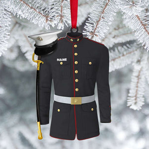 Marine Uniform with Sword - Personalized Christmas Ornament - Gift for Marine - Ornament - GoDuckee