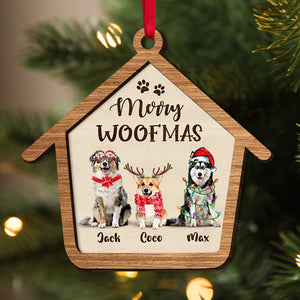 Merry Woofmas Personalized Dog Ornament, Christmas Tree Decor - Ornament - GoDuckee