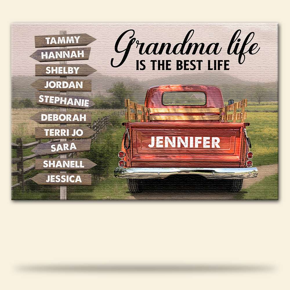 Personalized Grandma Life Poster - Grandma Life Is The Best Life - Red Truck - Poster & Canvas - GoDuckee
