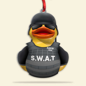 Police Duck, Personalized Duck Acrylic Ornament - Ornament - GoDuckee