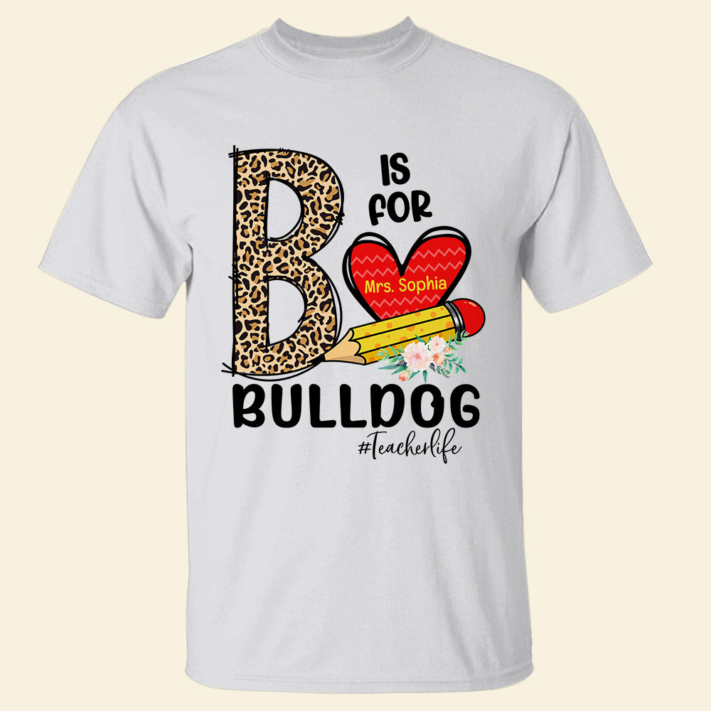Custom Leopard Alphabet Shirt, Letter For Name - Back To School Gift for Teachers - Shirts - GoDuckee