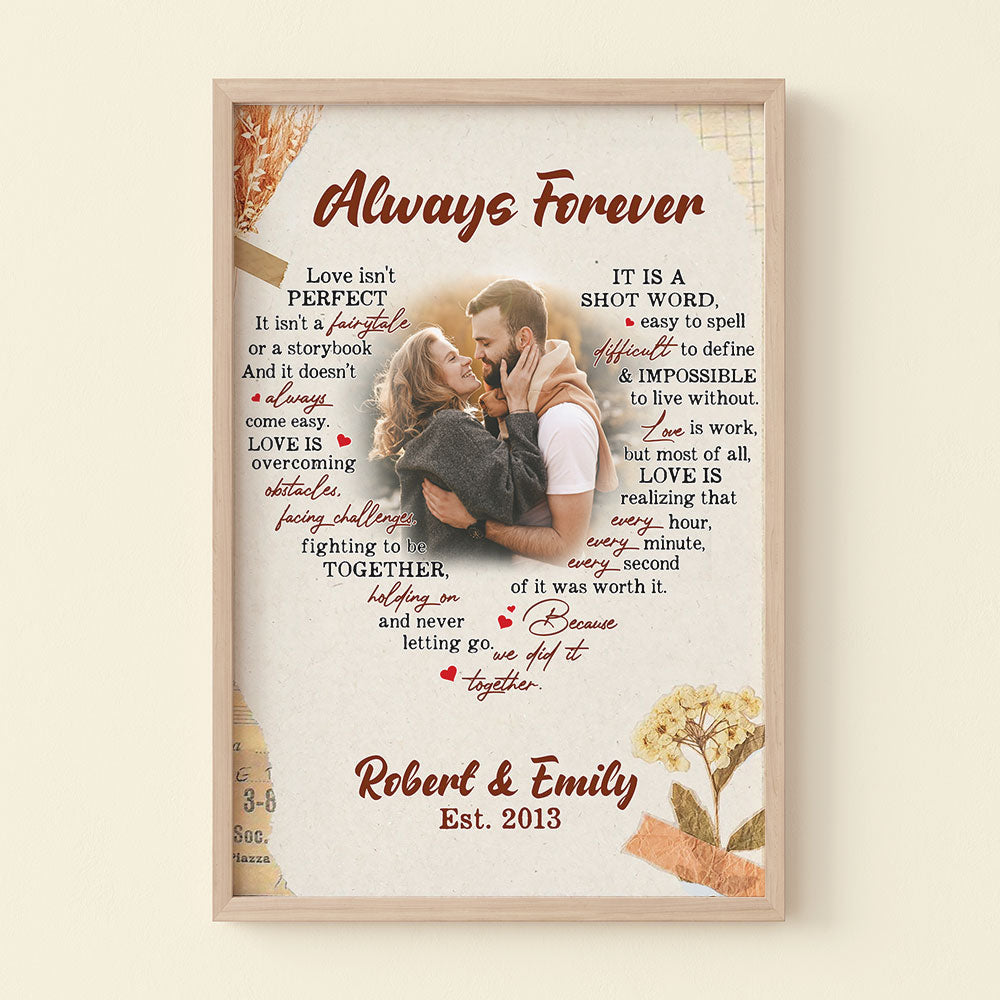 Love Isn't Always Perfect It Isn't A Fairytale Or A Storybook - Custom Couple Photo Canvas Print - Gift For Couple - Poster & Canvas - GoDuckee