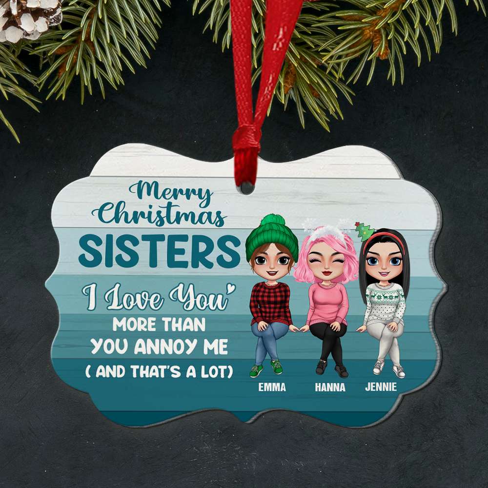 Siblings I Love You More Than You Annoy Me Personalized Medallion Acrylic Ornament - Ornament - GoDuckee
