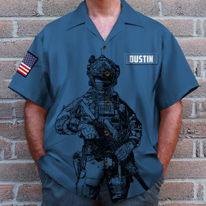 Veteran Full Branch With Custom Military Unit Hawaiian Shirt - Hawaiian Shirts - GoDuckee