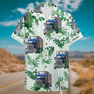 Custom Your Own Truck's Photo - Truck Driver Hawaiian Shirt - Hawaiian Shirts - GoDuckee