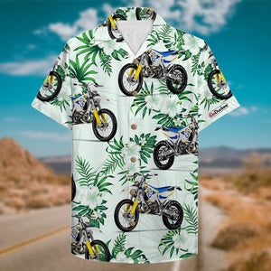 Custom Photo - Motocross Hawaiian Shirt - Floral Pattern - Hawaiian Shirts - GoDuckee