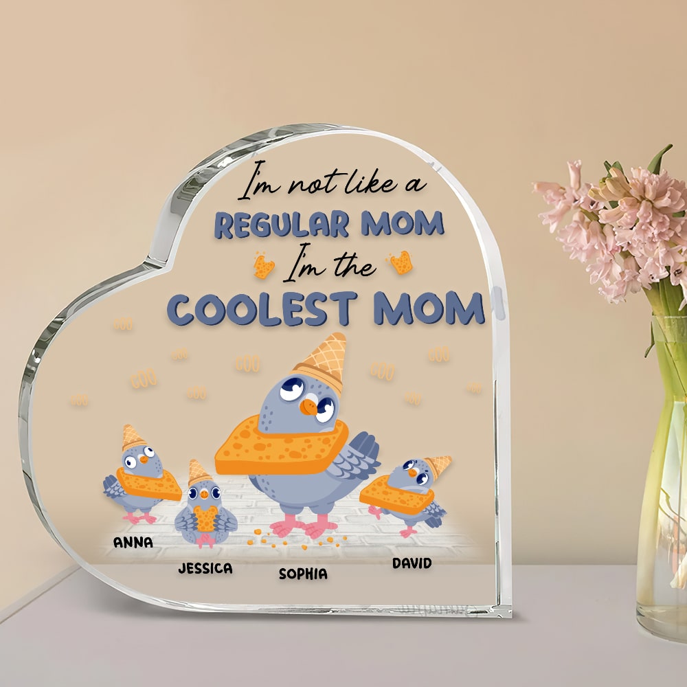 I'm Not Like A Regular Mom, I'm The Coolest Mom - Mother's Day Heart Plaque - Mother's Day Gift - Personalized Heart Plaque - Decorative Plaques - GoDuckee