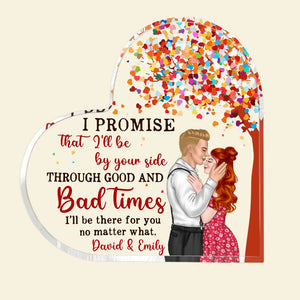 I Promise That I'll Be By Your Side Personalized Couple Plaque, Gift For Couple - Decorative Plaques - GoDuckee
