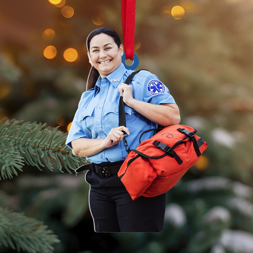 Custom EMT Photo Ornament, Christmas Tree Decor - Ornament - GoDuckee