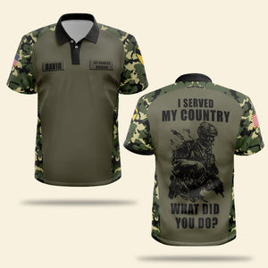 I Served My Country - Personalized Veteran Polo Shirt - Custom Military Branch - AOP Products - GoDuckee