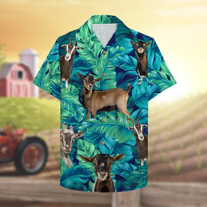 Farmer Goat Hawaiian Shirt, Aloha Shirt with goat pattern - Hawaiian Shirts - GoDuckee