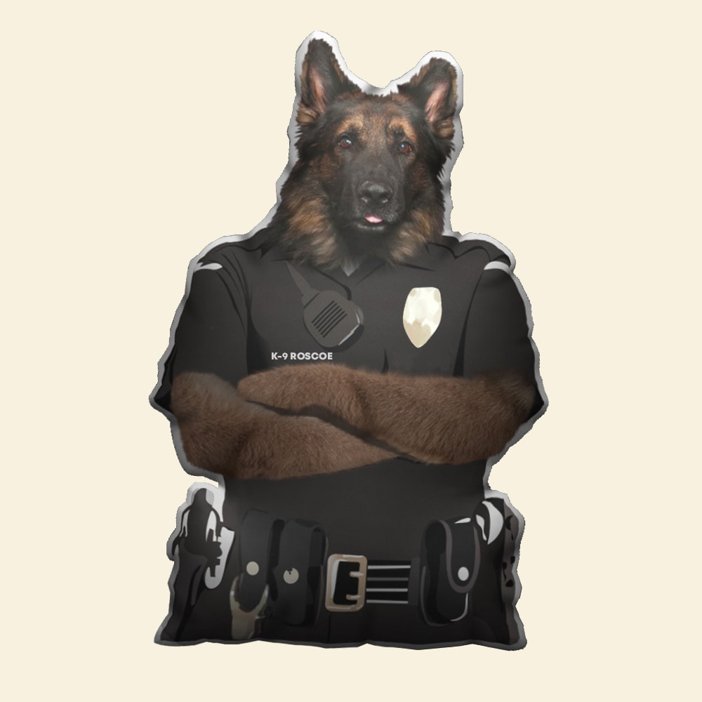 Police Image Upload Custom Shape Pillow Gift For Dog Lovers - Pillow - GoDuckee