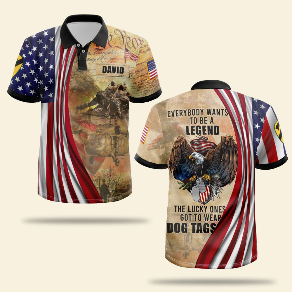 Everybody Wants To Be A Legend The Lucky Ones Got To Wear Dogtags, Personalized Polo Shirt, Military Gifts, Custom Military Unit - AOP Products - GoDuckee