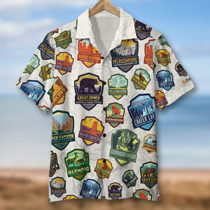 National Park Seamless Pattern, Hawaiian Shirt and Men Beach Shorts - Hawaiian Shirts - GoDuckee