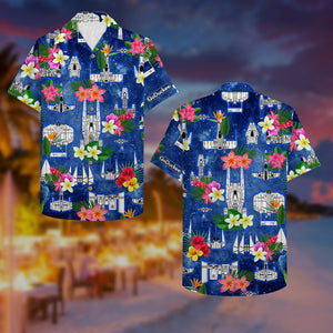 Hawaiian Shirt - Floral Spaceship Pattern - Hawaiian Shirts - GoDuckee