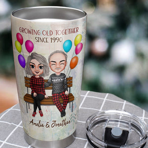 One Day You Are Going To Hug Your Last Hug Personalized Old Couple Tumbler, Gift For Couple - Tumbler Cup - GoDuckee