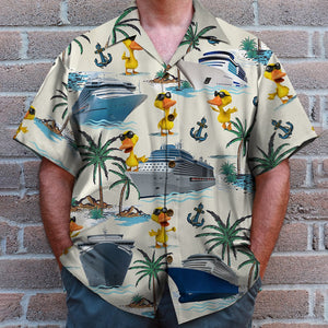 Cruising Duck Hawaiian Shirt - Happy Duck Cruise - Cruise Trip Gift For Family - Hawaiian Shirts - GoDuckee