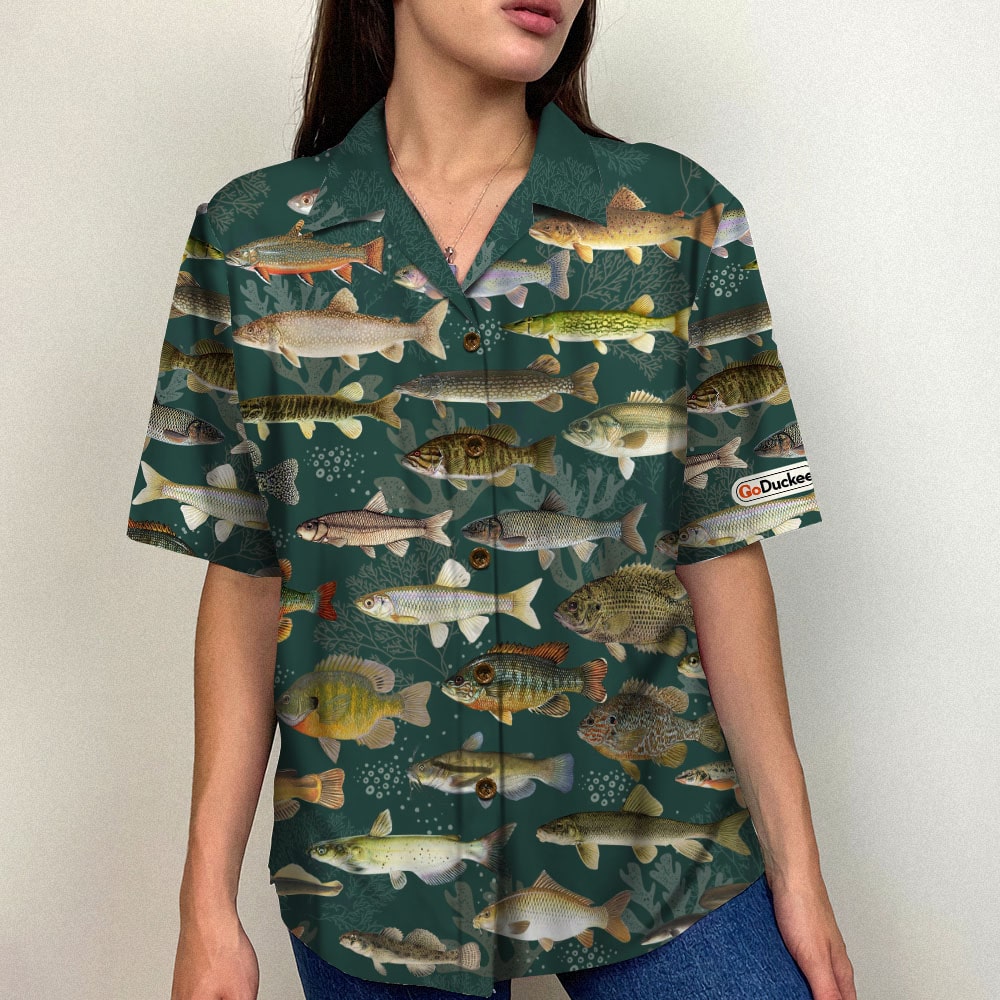 Custom Fishing Hawaiian Shirt, Gift For Fishing Lovers, Tropical Patte -  GoDuckee