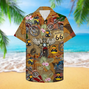 Motorcycle rubber duckie Hawaiian Shirt, Aloha Shirt - Hawaiian Shirts - GoDuckee