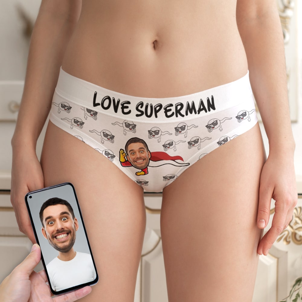 Love Superman, Custom Women's Boxer Briefs, Gift For Her - GoDuckee