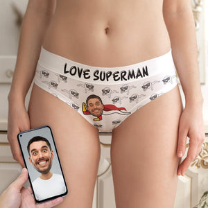 Love Superman, Custom Women's Boxer Briefs, Gift For Her - Boxer Briefs - GoDuckee