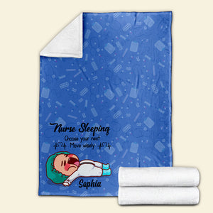 Nurse Sleeping Choose Your Next Move Wisely Personalized Nurse Blanket, Gift For Nurse - Blanket - GoDuckee