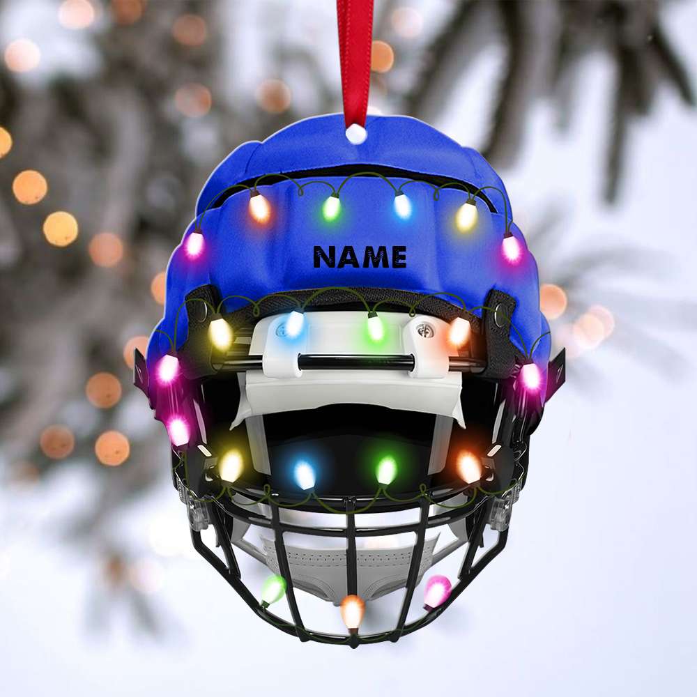 American Football Helmet - Personalized Christmas Ornament - Gift For