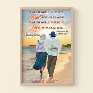 In All The World There Is No Heart For Me Like Yours Personalized Heaven Canvas Printed, Gift For Couple - Poster & Canvas - GoDuckee