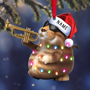 Cornet Playing Animals With Christmas Light - Personalized Christmas Ornament - Gift For Cornet Lovers - Ornament - GoDuckee