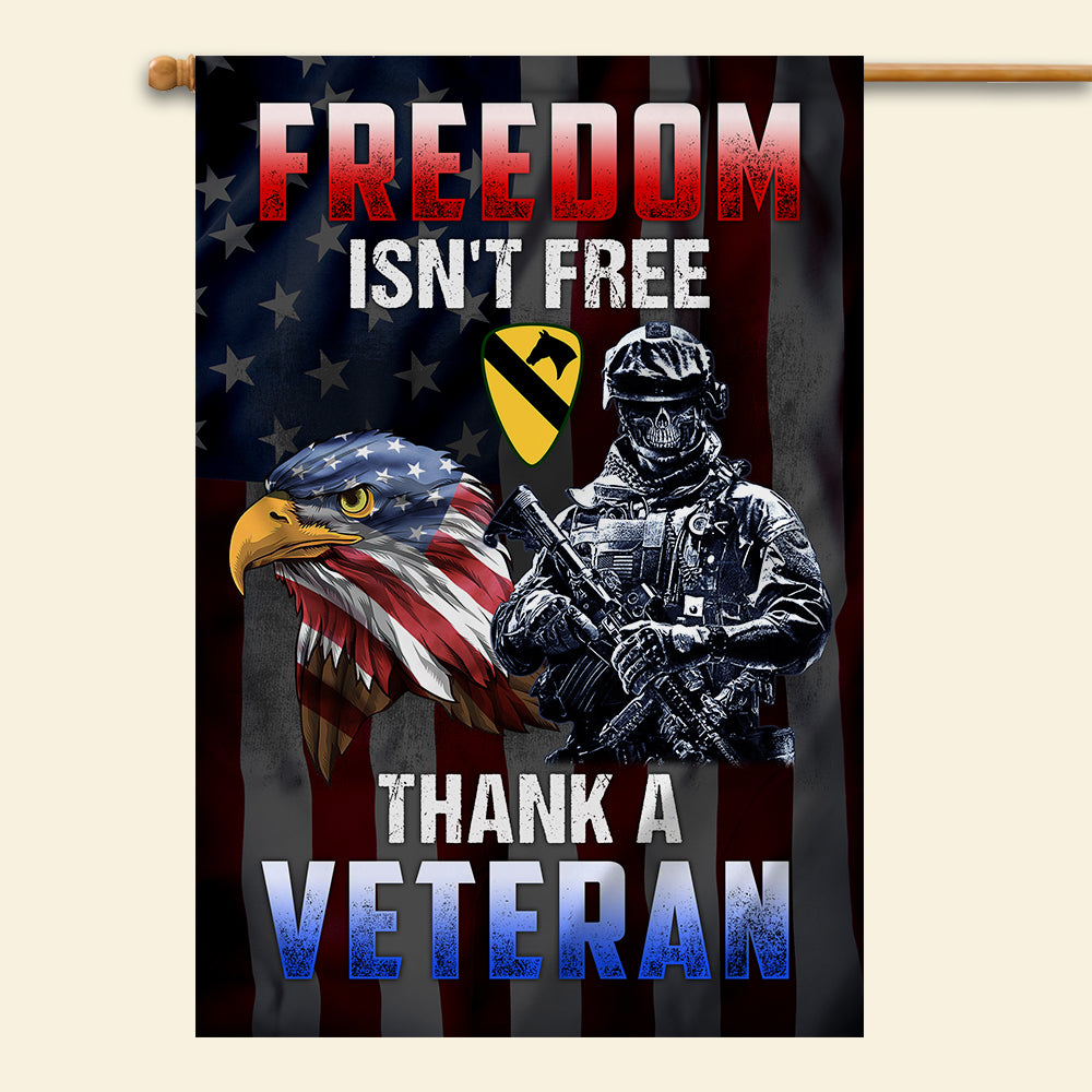 Freedom Isn't Free Thank A Veteran, Personalized House Flag, Military Gifts - Flag - GoDuckee