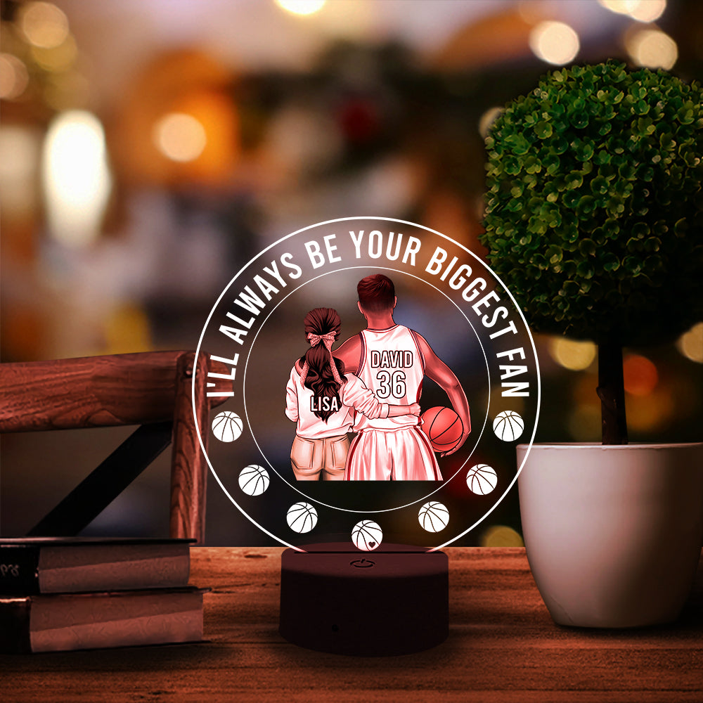 I'll Always Be Your Biggest Fan - Personalized Led Night Light - Gift for Basketball Players - Couple Shoulder to Shoulder BSB2104 - Led Night Light - GoDuckee
